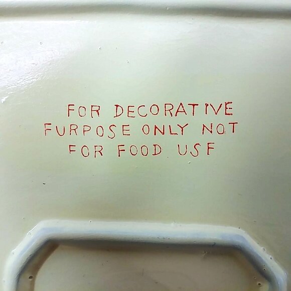 Hand Painted Ceramic Plates Pears Cherries Motif Square Lattice Design 2-Pc Set - Picture 5 of 9